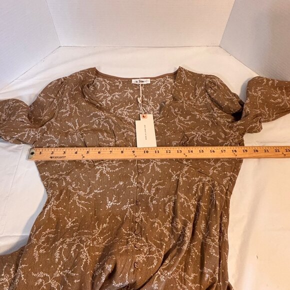 In Loom Floral-Print Button-Front Maxi Dress Boho Cottagecore Peasant Women’s L - Picture 9 of 15